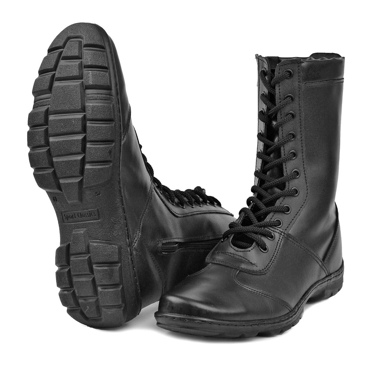 Ботинки кожаные с высоким берцем